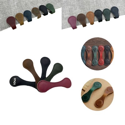 Vintage Leather Magnetic Bookmark