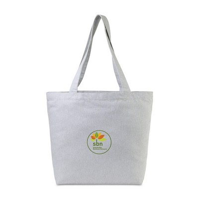 AWARE™ Recycled Cotton Shopper Tote with Interior Zip Pocket - Light Grey