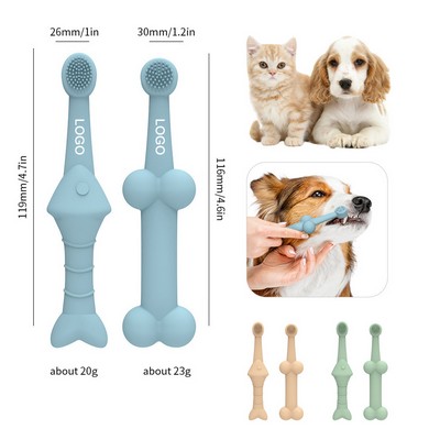 Reusable Silicone Cat and Dog Oral Cleaning Toothbrushes 2Pcs-set