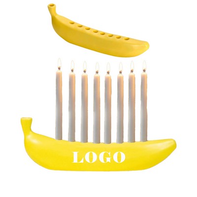 Banana - Shaped Ceramic Candle Holder