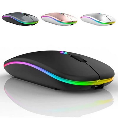 Rechargeable BT/2.4G Wireless Mouse With RGB Lights