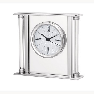 The Pearl Silver Mantle Clock