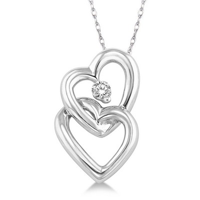 Jilco Inc Diamond Heart Necklace - White Gold