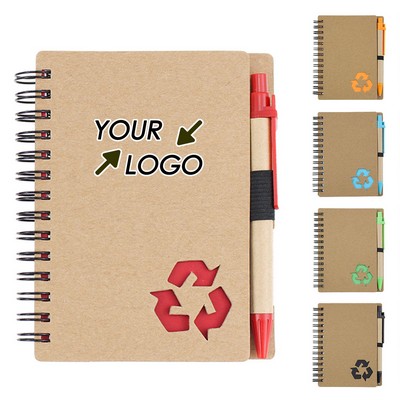 Eco-Friendly Spiral Notebook – 130 Pages with Pen