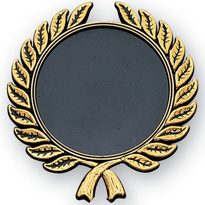 Gold/Black Plastic Wreath Medal - Holds 2" Insert