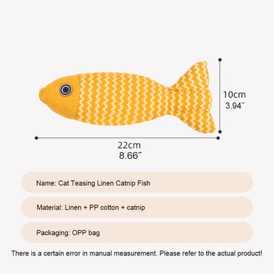 Linen Catnip Doll Cat Fish Toy