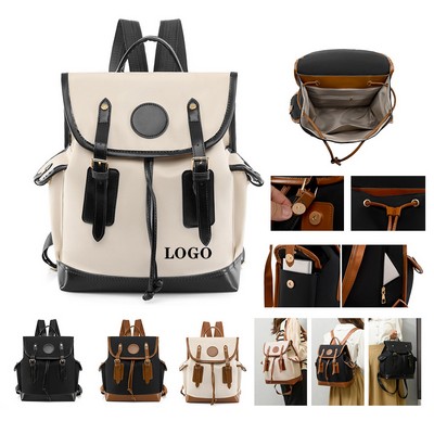 Premium PU Leather Backpack with Oxford Lining