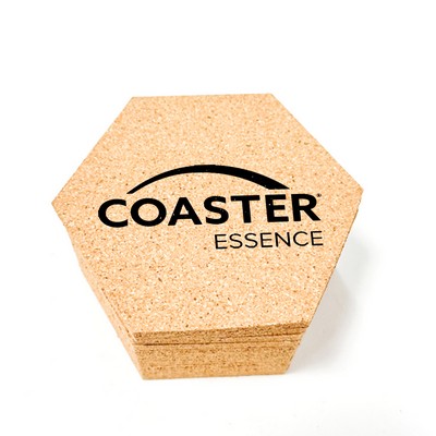EcoHex™ Screen Printed Cork Coaster (4.2" x 3.8")