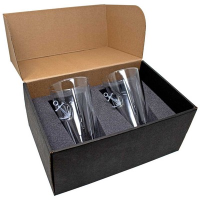Anchor Embedded Pint Glass Gift Set