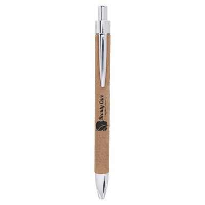 Light Brown Leatherette Pen