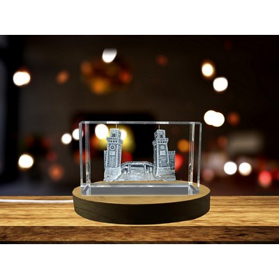 Arsenal of Venice 3D Engraved Crystal Trophy Award w/LED Base - Luxurious Gift