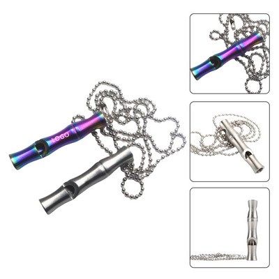 Stainless Steel Safety Whistle Keychain