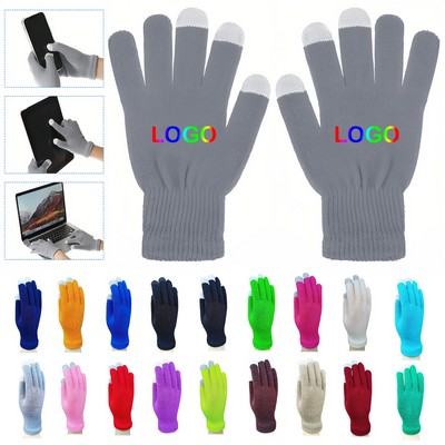 Knitted Smart Touchscreen Gloves-Full Color