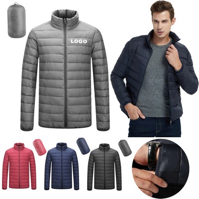 Outdoor Windproof Insulated Winter Coat Mens Packable Puffer Jacket