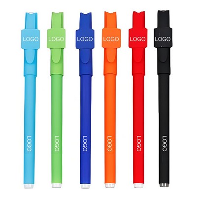Custom Plastic QR Code Dual Branding Areas Cap Ballpoint Pen