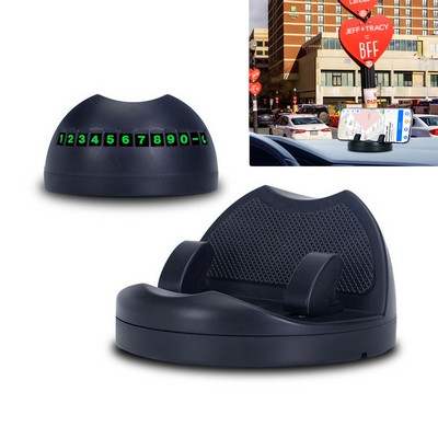 Car Dashboard Phone Holder with Parking Number Plate