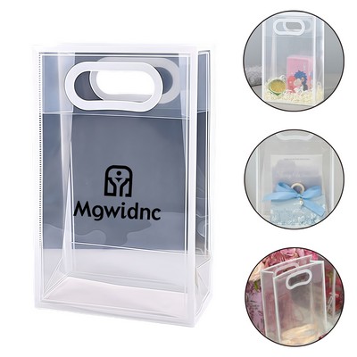 PP Clear Gift Bags for Cosmetics Wedding Favors Reusable Durable Waterproof Tote 10.2x7.1x4.2"