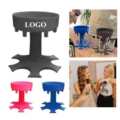 6 Shot Glass Dispenser & Holder With 6 Cups Set