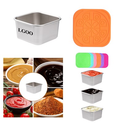 304 Stainless Steel 2 oz Sauce Cup With Silicone Lid