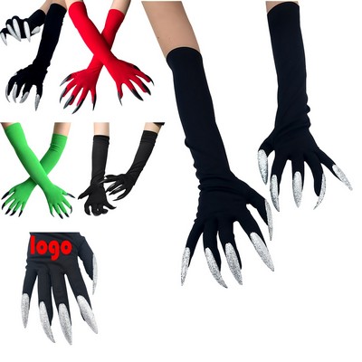 Halloween Cosplay Long Nail Witch Gloves