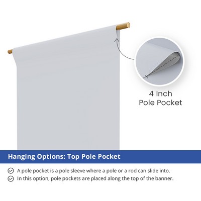 16oz. Heavy Duty Vinyl Banner with Top Pole Pocket (1' x 1ft/SQFT)