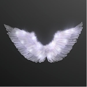 LED Feather Angel Wings, Steady Lighting - BLANK