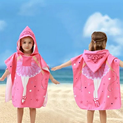 Microfiber Children's Cartoon Cape Beach Towel