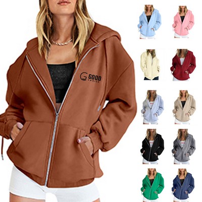Womens Full Zip Hoodie Jacket