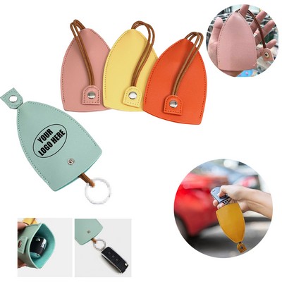 Pull Out Faux Leather Key Holder