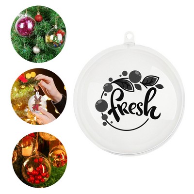 4.7" Clear Plastic Fillable Christmas Ball Ornaments