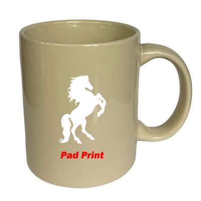 11 oz Almond C-Handle Ceramic Coffee Mug