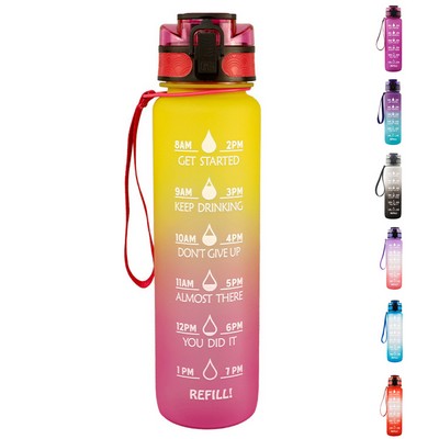 32oz Sport Water Bottle with Time Marker