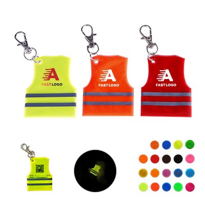 Safety Vest Shaped Reflective Keychain