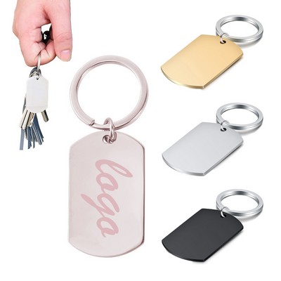Metal Key Tag Round Brand Plate Keychain Stainless
