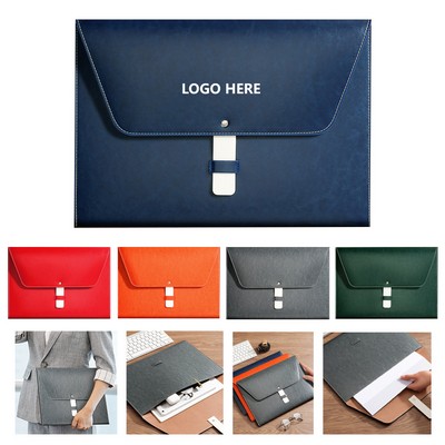 A4 PU Leather Document Organizer Portfolio