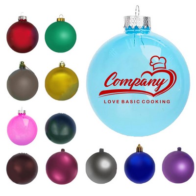3.2" Personalized Plastic Christmas Ball Ornaments