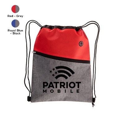 Two-Tone Drawstring Cinch Bag