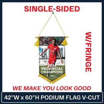 42"W x 60"H Podium Flag Single Sided With Fringe
