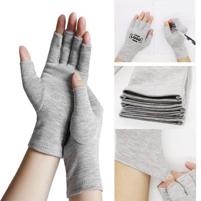 Bamboo Fiber Half Finger Pressure Gloves