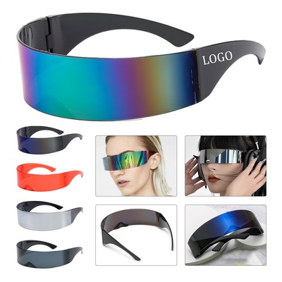 Monoblock Shield Mirrored Sunglasses