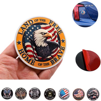 Custom Car Badge Aluminum Alloy Circle Emblem Sticker