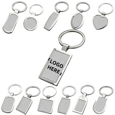 Metal Blank Tag Keychain w/Label