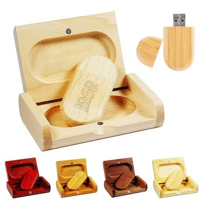 64GB Wooden USB Flash Drive w/ Case