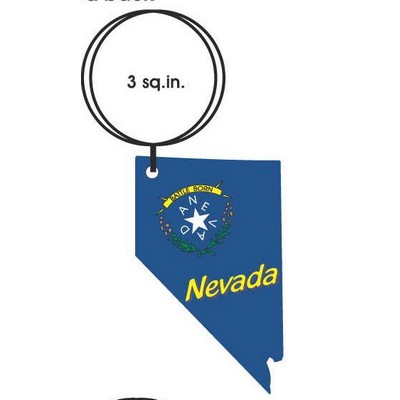 Nevada Battle Born Key Chain w/Clear Mirrored Back (3 Square Inch)
