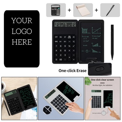 Compact Foldable Calculator With Notepad