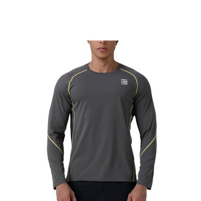Quick-dry long sleeve crew neck sports T-shirt