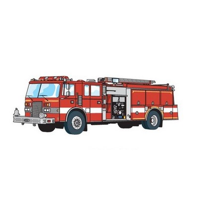 Fire Truck Promotional Magnet w/ Strip Magnet (4 Square Inch)
