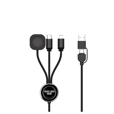 60W 3-in-2 Fast Charging Cable with Light-Up Logo