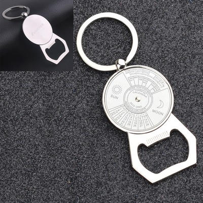 Portable Perpetual Calendar Beer Bottle Opener Metal Keychain