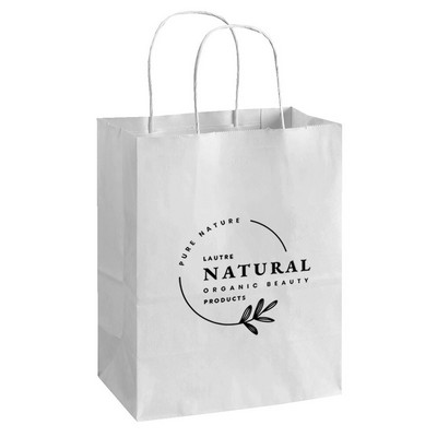 Recycled White Shopping Bags – 8"x4.5"x10"